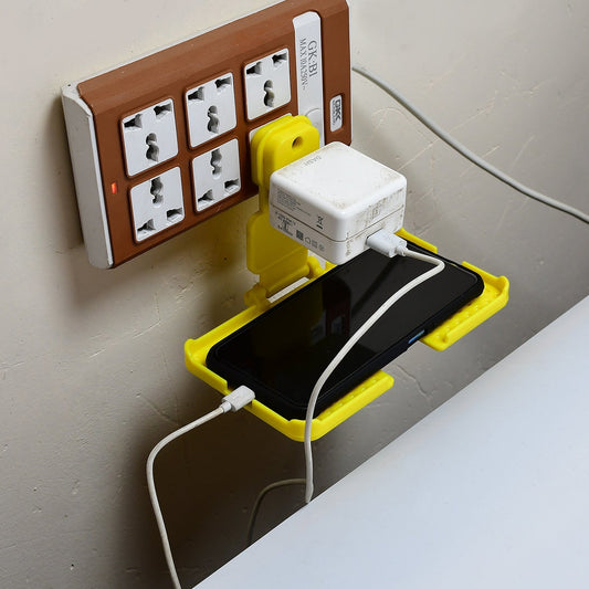 Multi-Purpose Yellow Wall Holder Stand for Mobile Charging